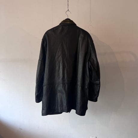 80's switch corduroy leather coat