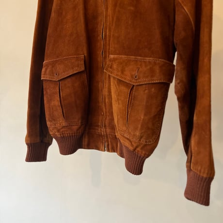 90's brown suède leather blouson