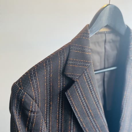 80's set up suit brown×orange