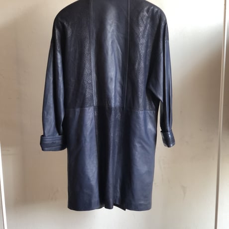 80's double leather coat purple