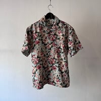 old flower pattern rayon shirt