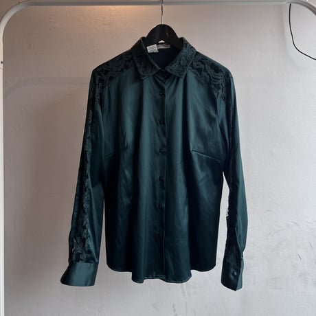 made in italy switch lace shirt green
