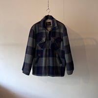 80's check wool blouson made in USA
