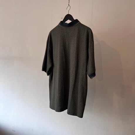 90's jacquard knit polo shirt