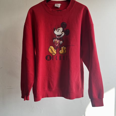 90's Mickey print sweat made in usa