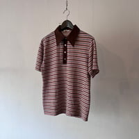 70's stripe knit polo shirt