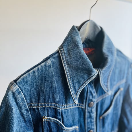 70's denim long shirt made in USA