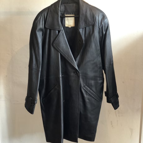 80's double leather coat