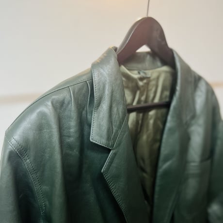 80's leather jacket green made in italy