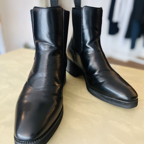 old heel boots black