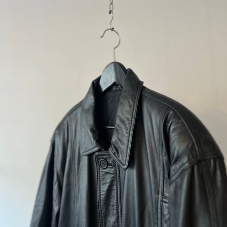 90's half leather coat