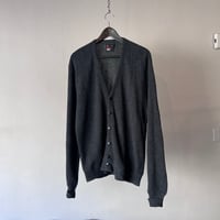 70's wool cardigan charcoal gray
