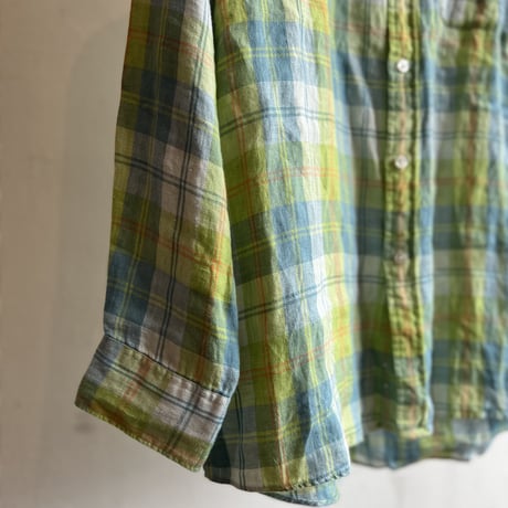 90's j.crew  linen check shirt