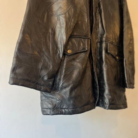 90's "ツギハギ"leather coat