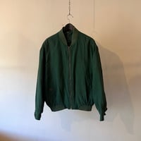 90's silk blouson jacket green