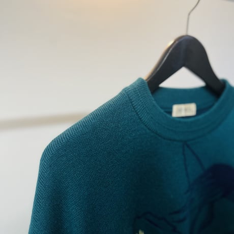 90's "horse" knit green
