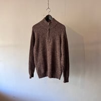 90's half zip knit brown