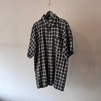 90's over size check shirt