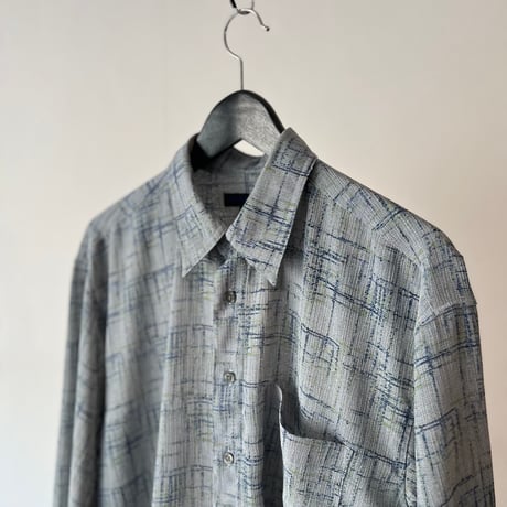 90's "絣柄" long sleeve shirt