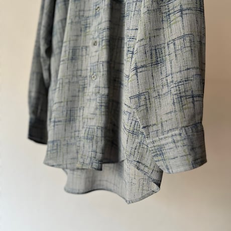 90's "絣柄" long sleeve shirt
