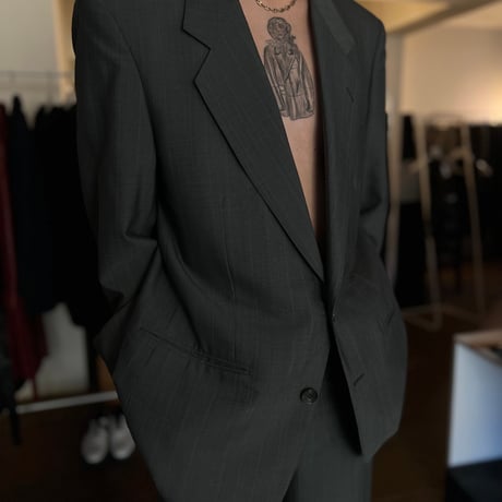 90's balenciaga set  up suit green check