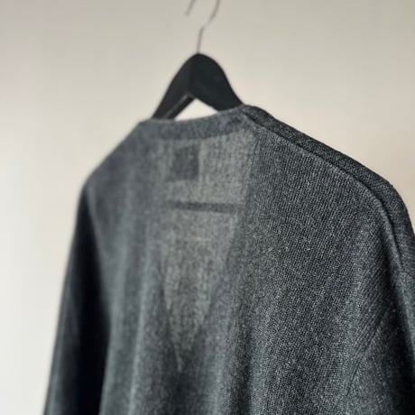 70's wool cardigan charcoal gray