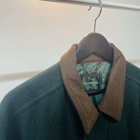 90's wool blouson green