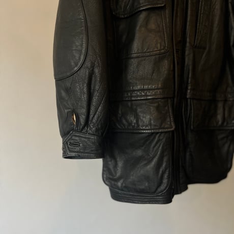 80's switch corduroy leather coat