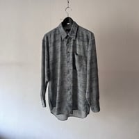 90's "絣柄" long sleeve shirt