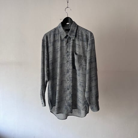 90's "絣柄" long sleeve shirt