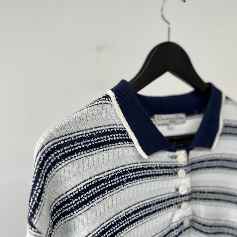 90s christian dior sport stripe ストライプ ポロ Christian dior striped polo shirt - Gem