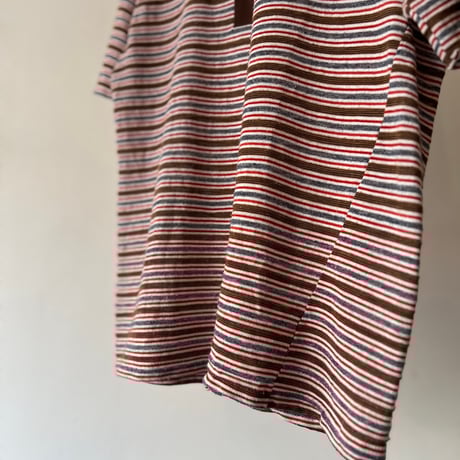 70's stripe knit polo shirt