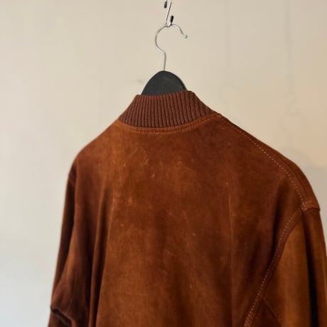90's brown suède leather blouson