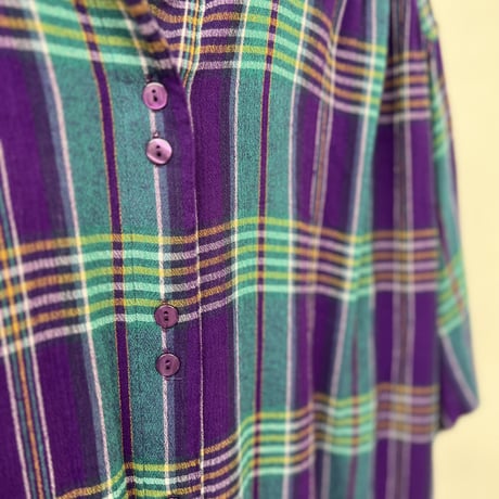 80's rayon check shirt