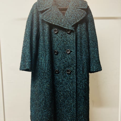 70's〜80's tweed coat green made in france
