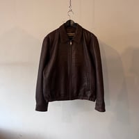 90's brown leather blouson jacket