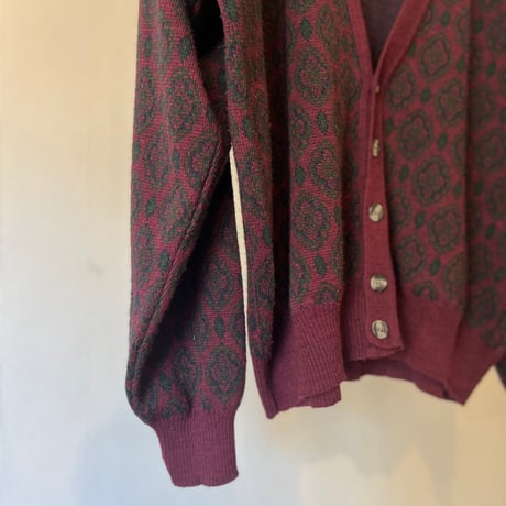 90's "ダマスク柄" cardigan