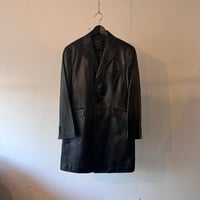 90's chesterfield leather coat