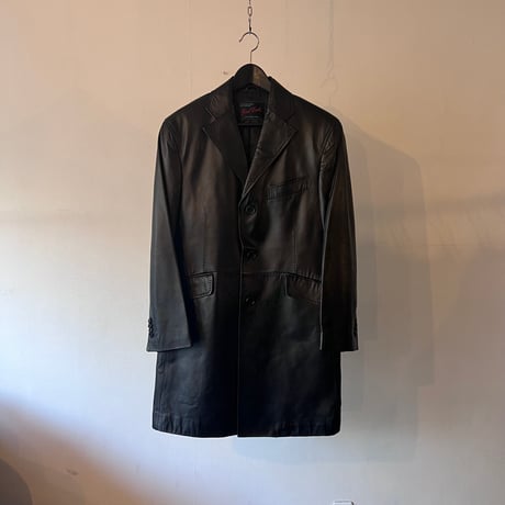 90's chesterfield leather coat