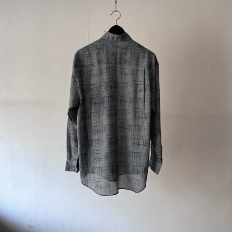 90's "絣柄" long sleeve shirt