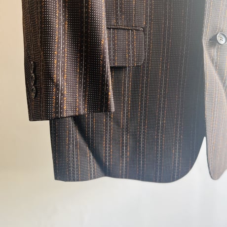 80's set up suit brown×orange