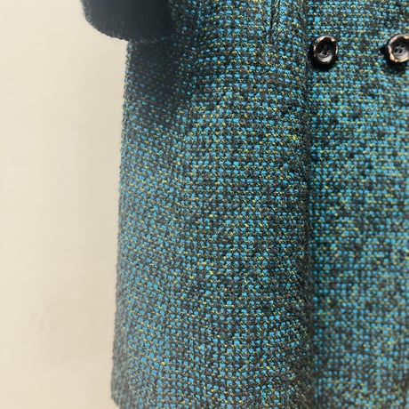 70's〜80's tweed coat green made in france