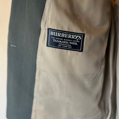 90's burberry double set up suit green