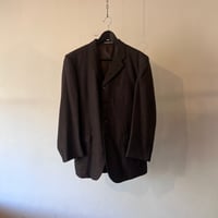 90's 3button check set up suit brown