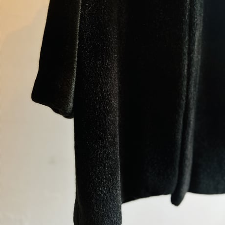 90's fake fur coat black