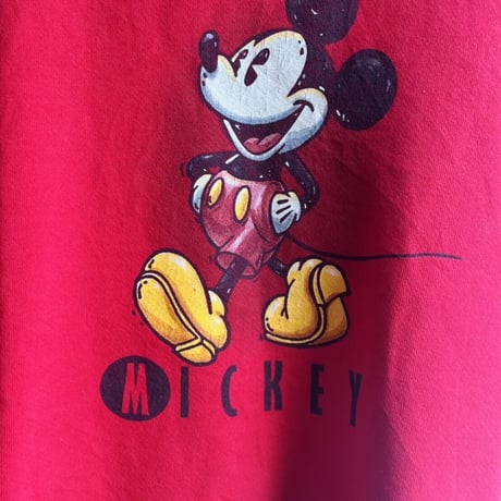 90's Mickey print sweat made in usa