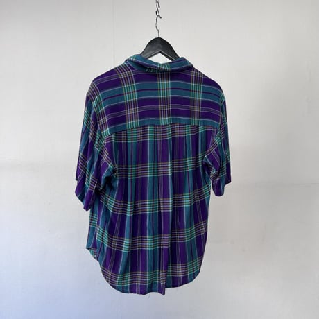 80's rayon check shirt