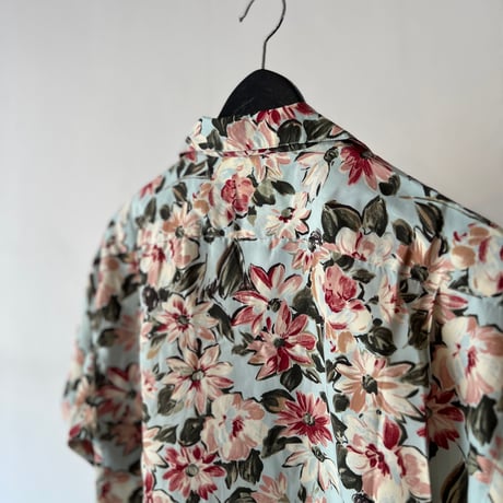 old flower pattern rayon shirt