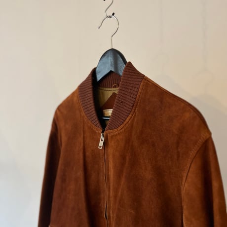 90's brown suède leather blouson