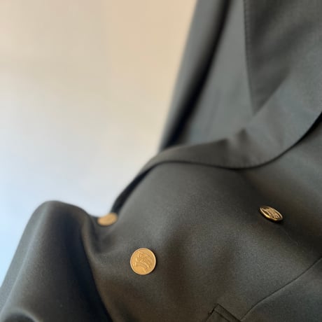 90's burberry double set up suit green